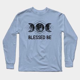 Wicca Gift Pagan Triple Moon Goddess Blessed Be Gifts Long Sleeve T-Shirt